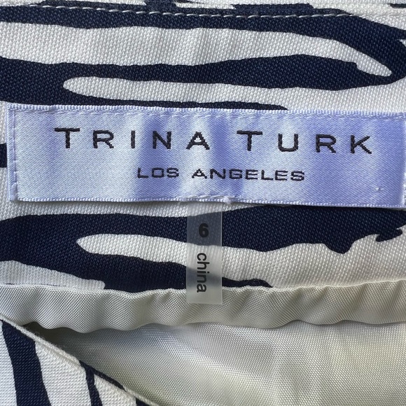 Trina Turk zebra Stripes Cotton Skirt Size 6 - Picture 7 of 9